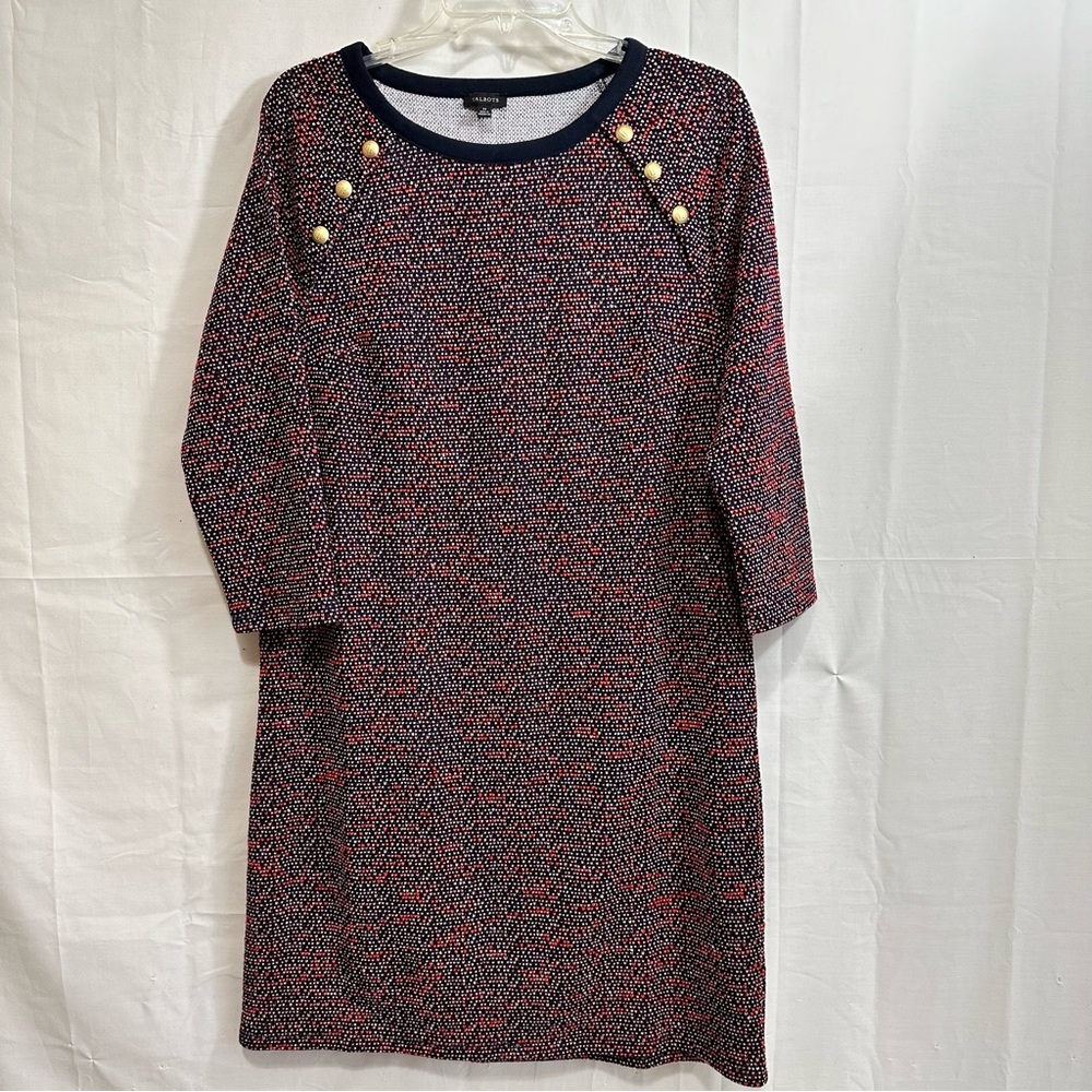Talbots Womens Tweed Shift Dress Size Medium